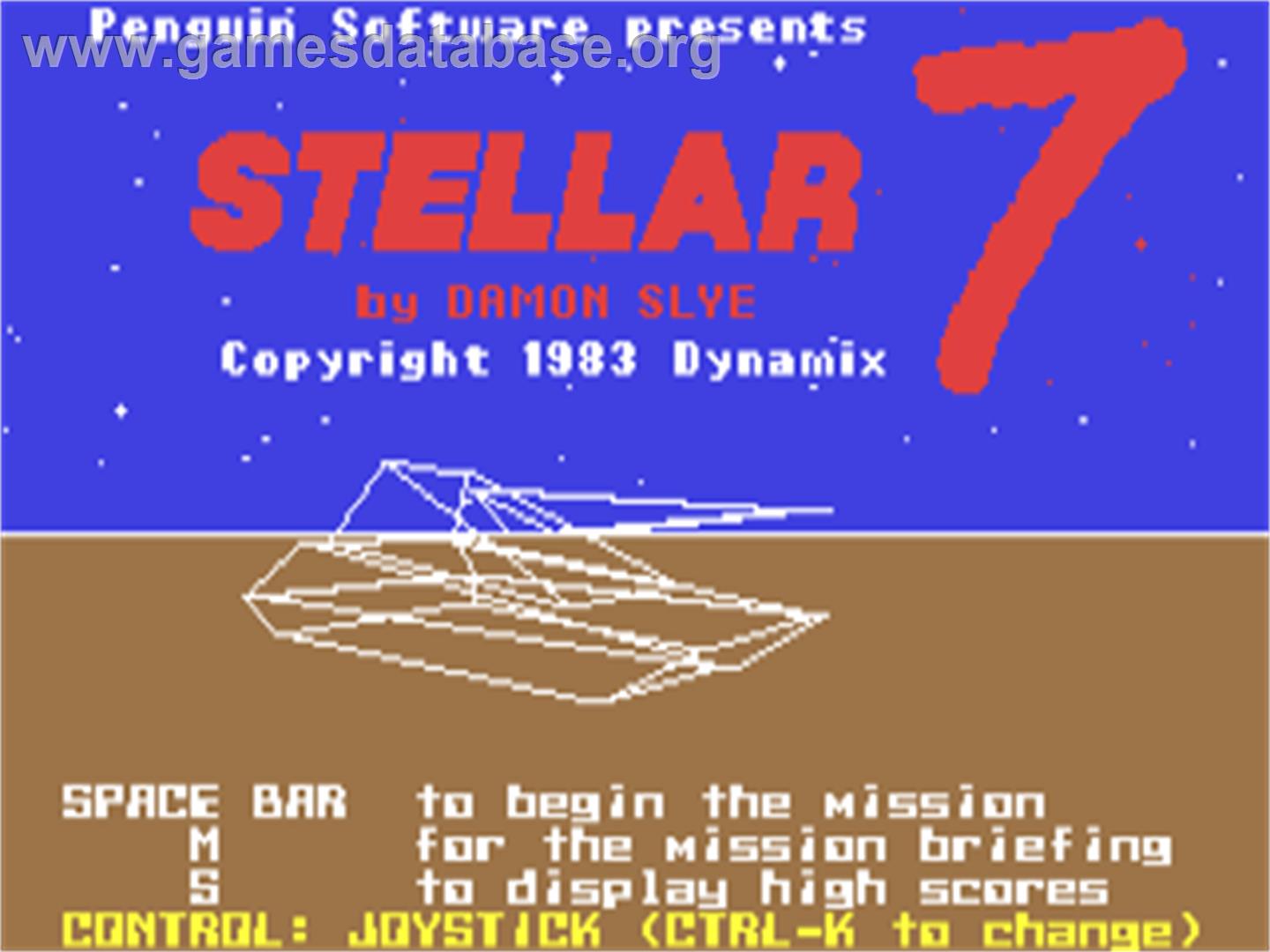 Stellar 7 - Commodore 64 - Artwork - Title Screen
