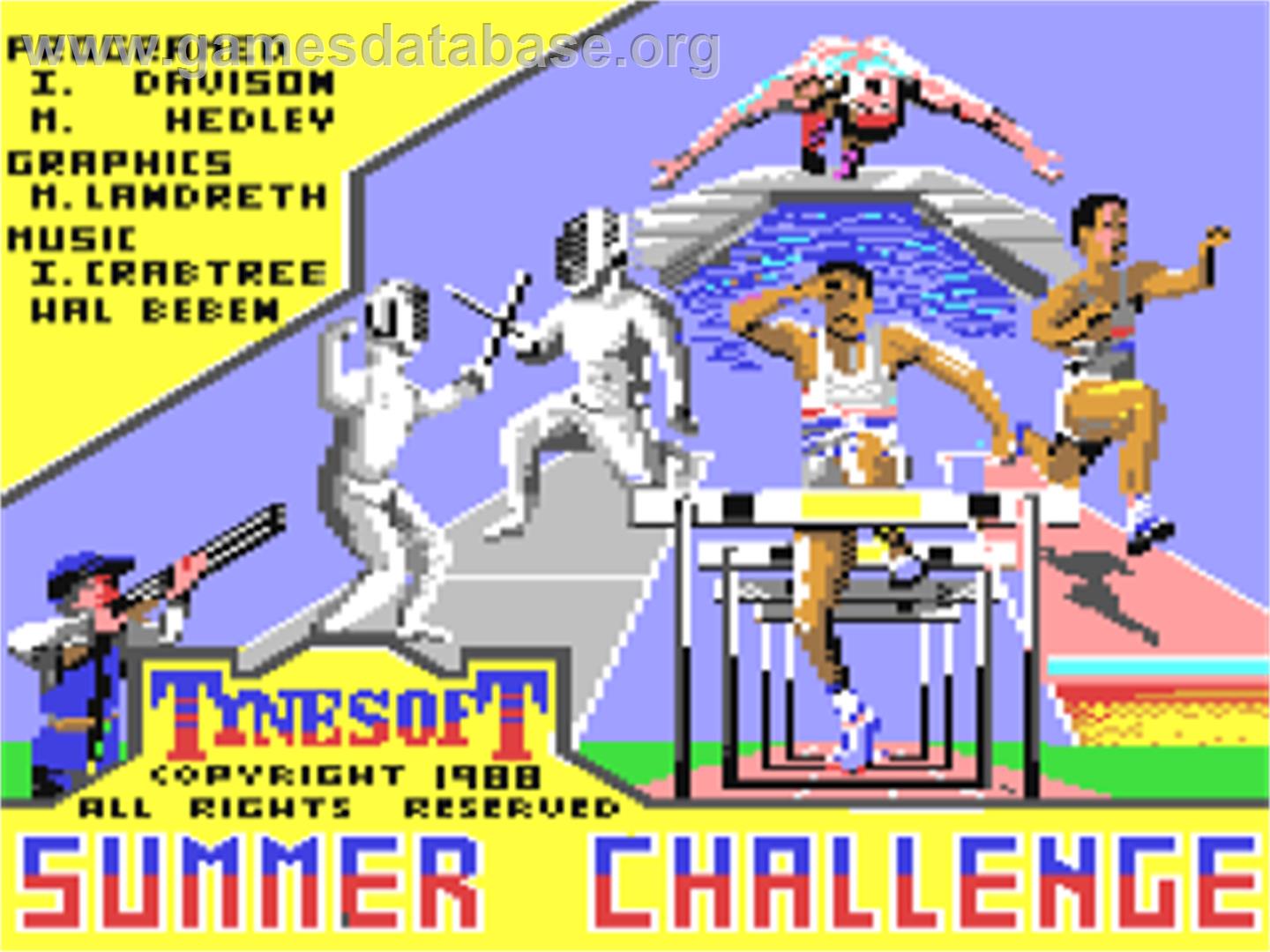 Summer Challenge - Commodore 64 - Artwork - Title Screen