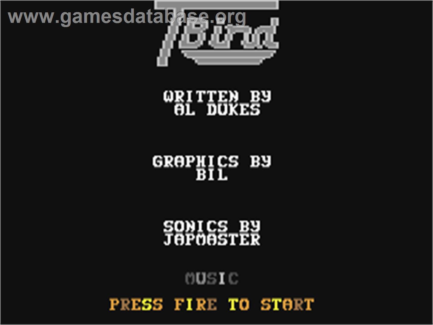 T-Bird - Commodore 64 - Artwork - Title Screen