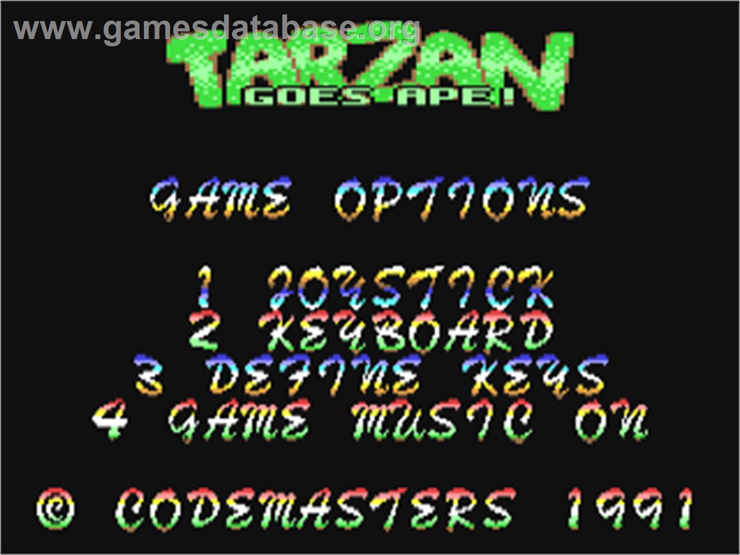 Tarzan Goes Ape! - Commodore 64 - Artwork - Title Screen