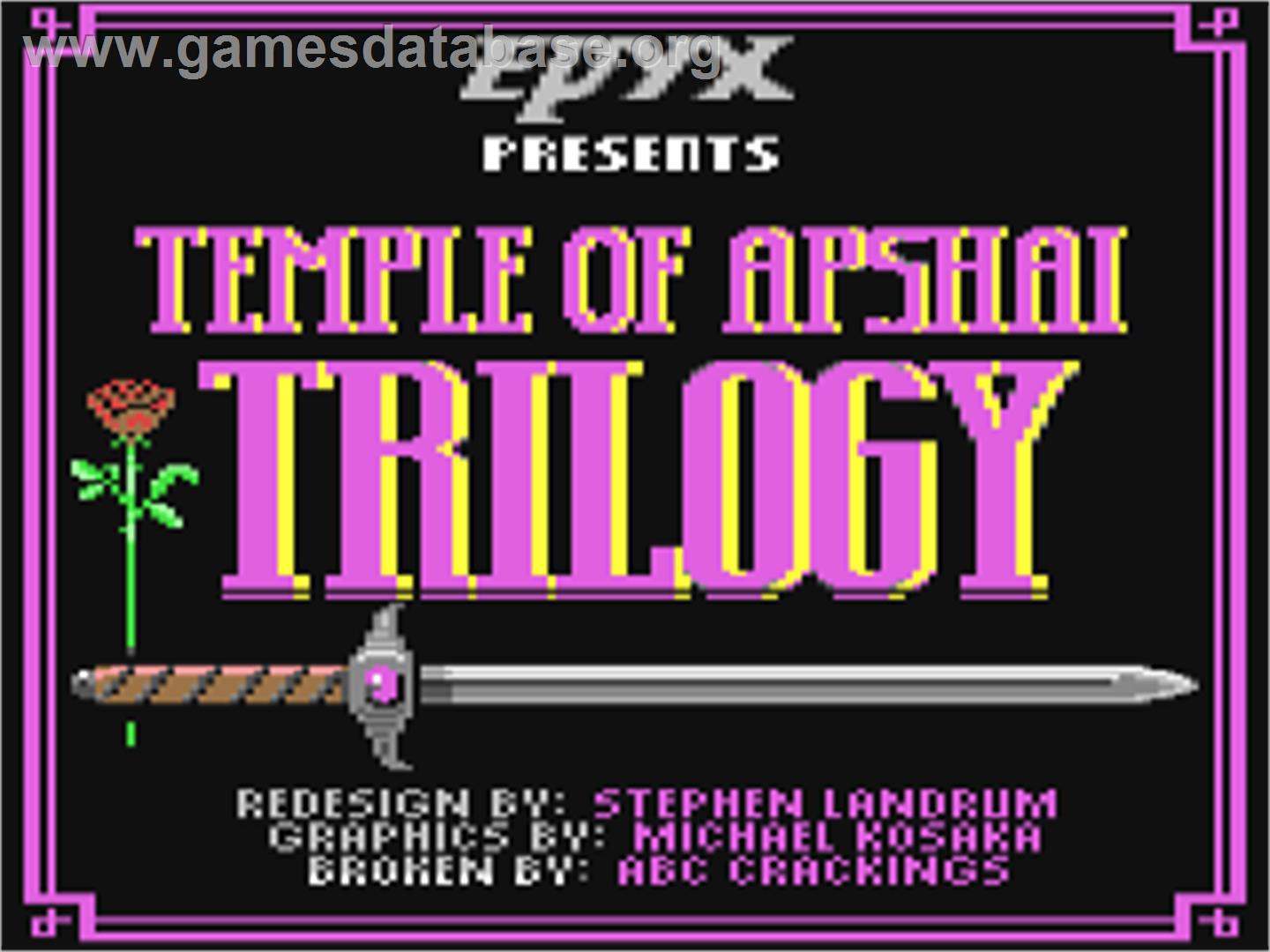 Temple of Apshai Trilogy - Commodore 64 - Artwork - Title Screen