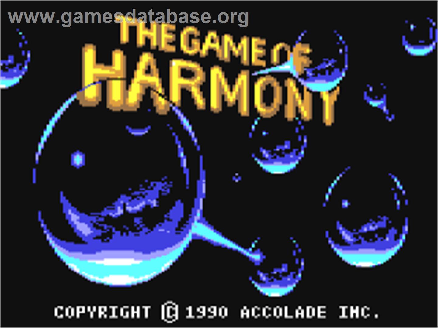 The Game of Harmony - Commodore 64 - Artwork - Title Screen