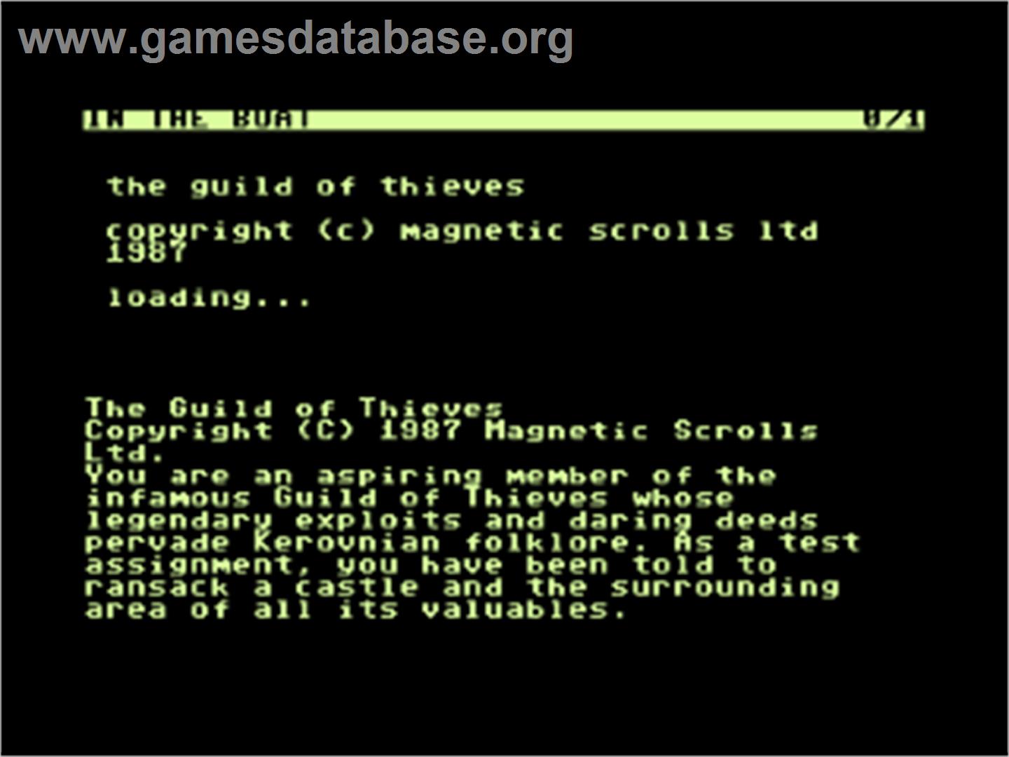 The Guild of Thieves - Commodore 64 - Artwork - Title Screen