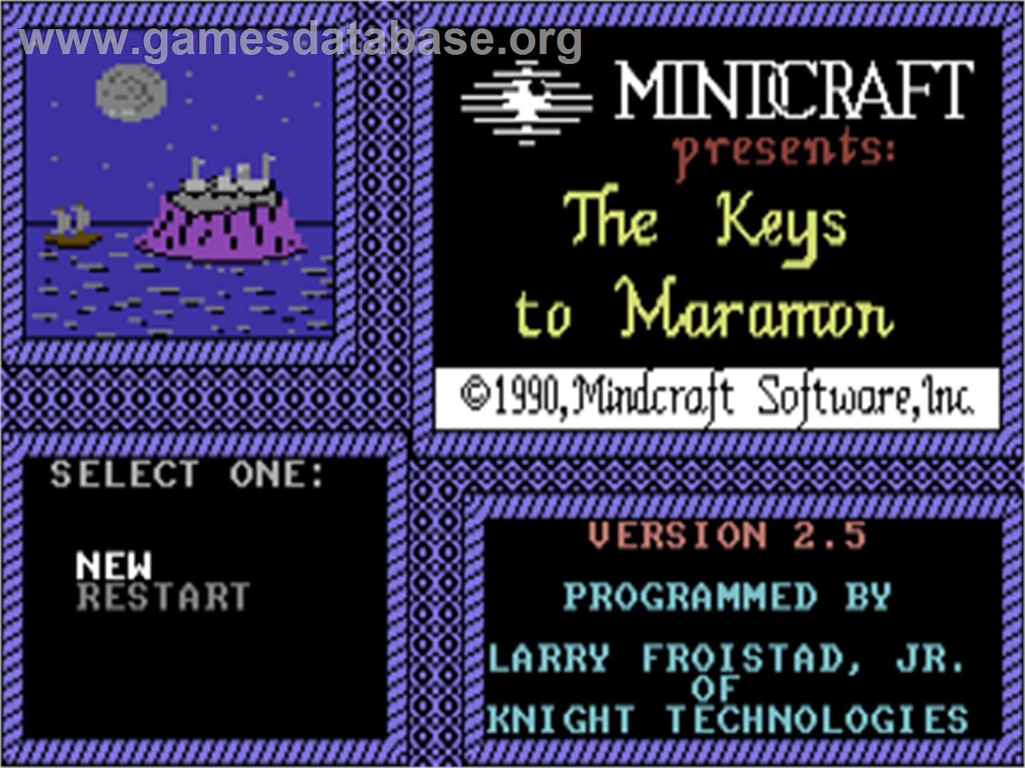 The Keys to Maramon - Commodore 64 - Artwork - Title Screen