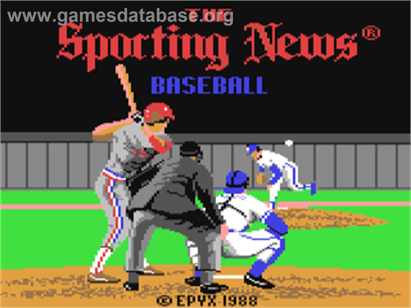 The Sporting News Baseball - Commodore 64 - Artwork - Title Screen