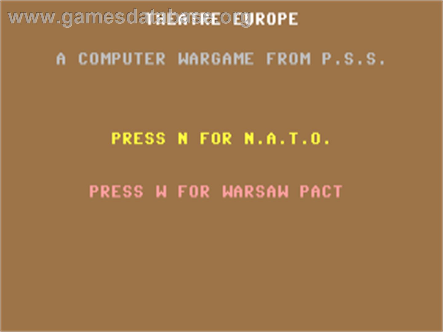 Theatre Europe - Commodore 64 - Artwork - Title Screen