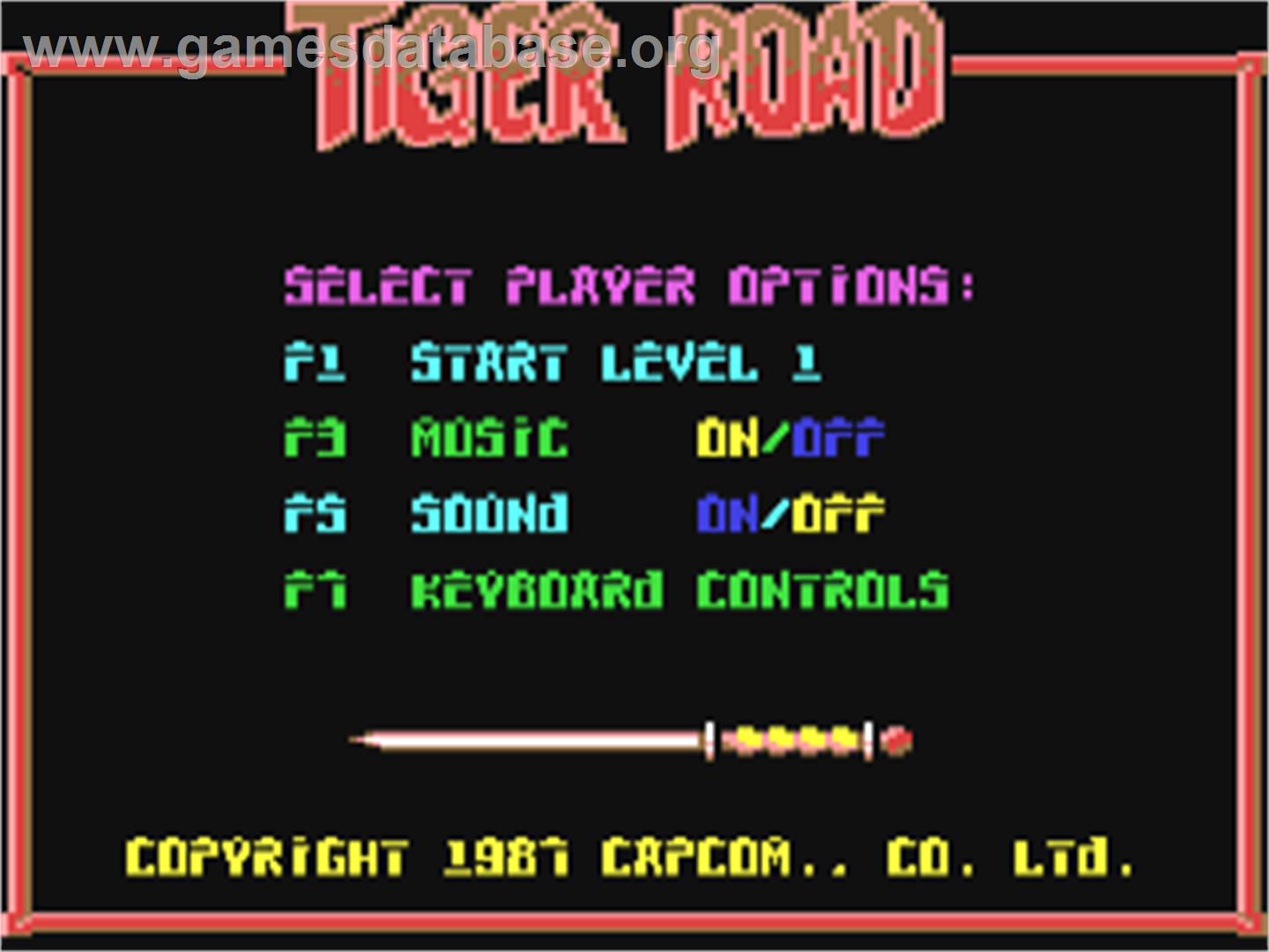 Tiger Road - Commodore 64 - Artwork - Title Screen