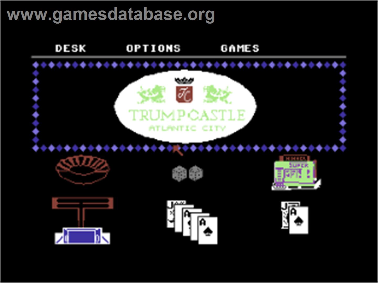 Trump Castle: The Ultimate Casino Gambling Simulation - Commodore 64 - Artwork - Title Screen