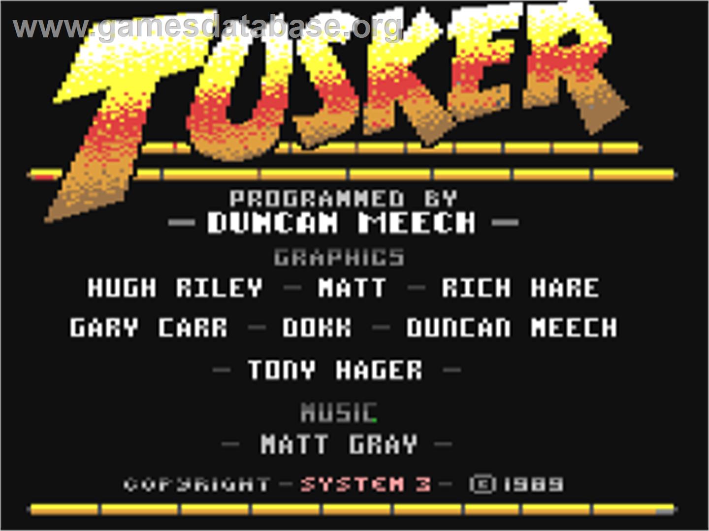 Tusker - Commodore 64 - Artwork - Title Screen