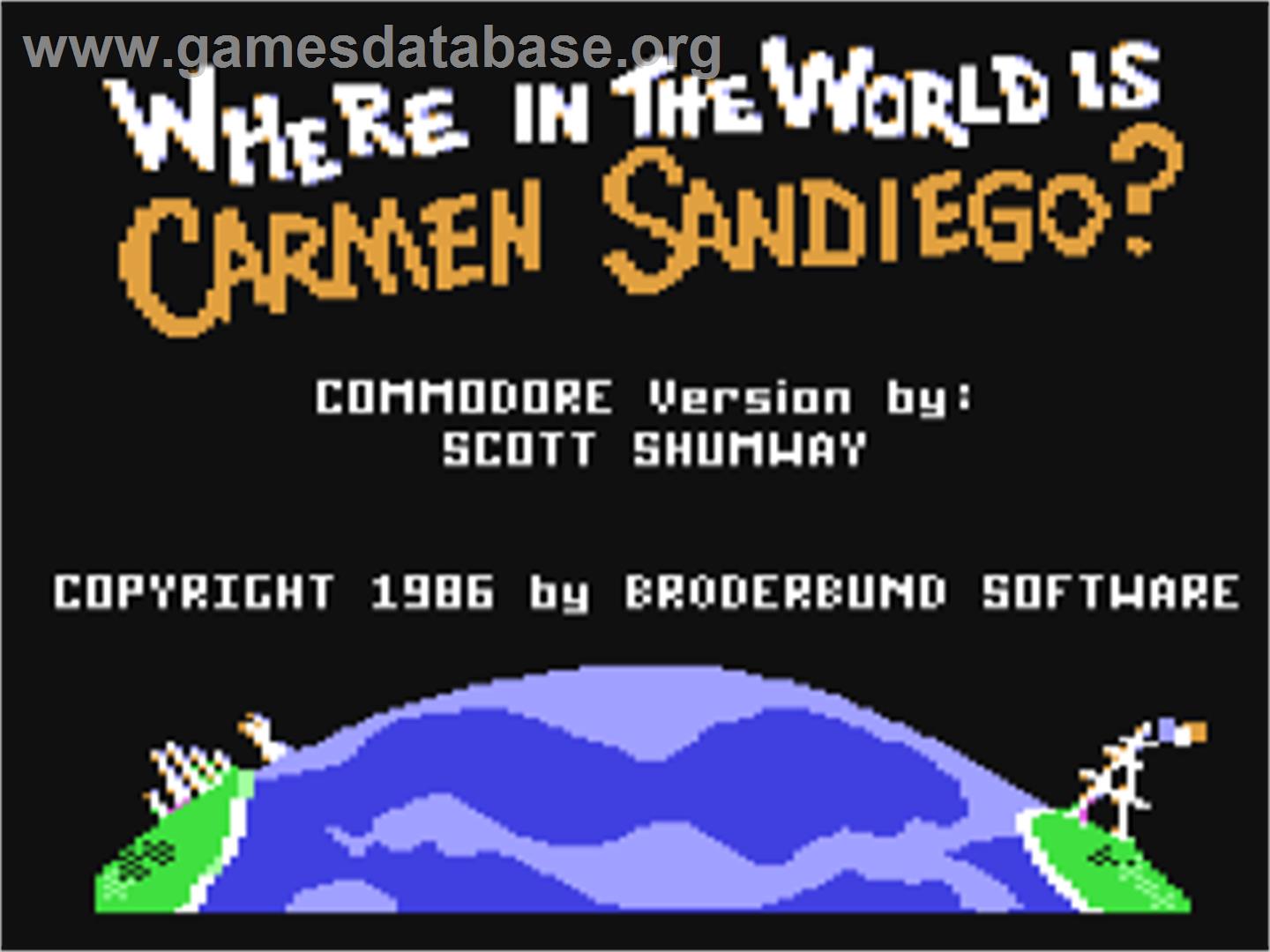 Where in the World is Carmen Sandiego? - Commodore 64 - Artwork - Title Screen