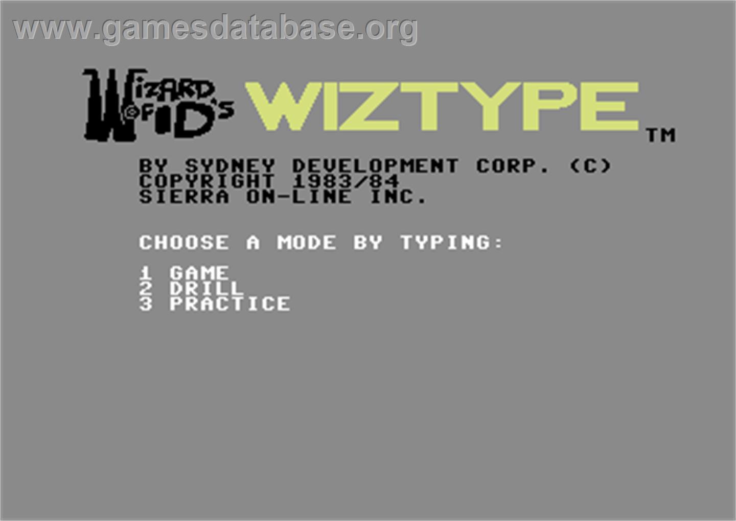 Wizard of ID's WizType - Commodore 64 - Artwork - Title Screen