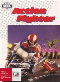 Box cover for Action Fighter on the Commodore Amiga.