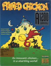 Box cover for Alfred Chicken on the Commodore Amiga.