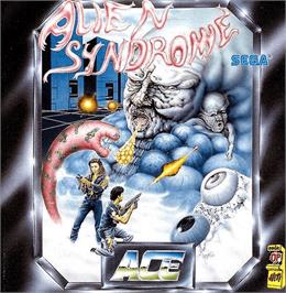 Box cover for Alien Syndrome on the Commodore Amiga.