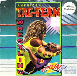 Box cover for American Tag Team Wrestling on the Commodore Amiga.