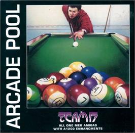 Box cover for Arcade Pool on the Commodore Amiga.