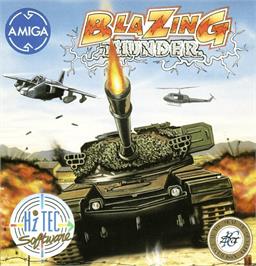 Box cover for Blazing Thunder on the Commodore Amiga.