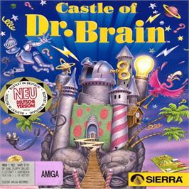 Box cover for Castle of Dr. Brain on the Commodore Amiga.