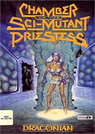 Box cover for Chamber of the Sci-Mutant Priestess on the Commodore Amiga.