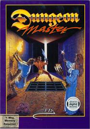 Box cover for Dungeon Master on the Commodore Amiga.