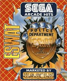 Box cover for E-SWAT: Cyber Police on the Commodore Amiga.