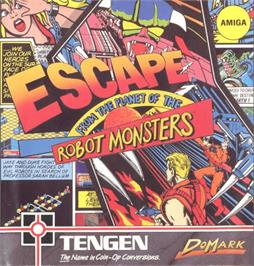 Box cover for Escape from the Planet of the Robot Monsters on the Commodore Amiga.