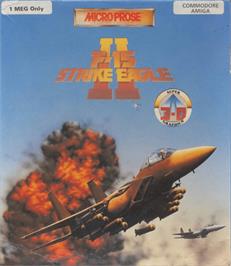 Box cover for F-15 Strike Eagle 2 on the Commodore Amiga.