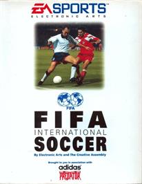 Box cover for FIFA International Soccer on the Commodore Amiga.