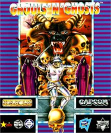 Box cover for Ghouls'n Ghosts on the Commodore Amiga.