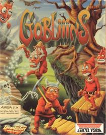 Box cover for Gobliiins on the Commodore Amiga.