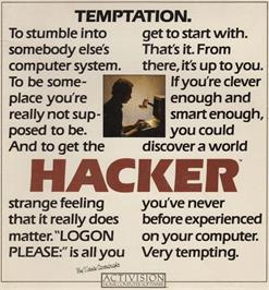 Box cover for Hacker on the Commodore Amiga.