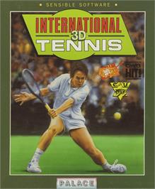 Box cover for International 3D Tennis on the Commodore Amiga.