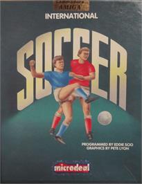 Box cover for International Soccer on the Commodore Amiga.