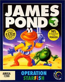 Box cover for James Pond 3: Operation Starfish on the Commodore Amiga.