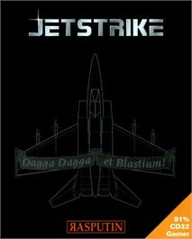 Box cover for Jet Strike on the Commodore Amiga.