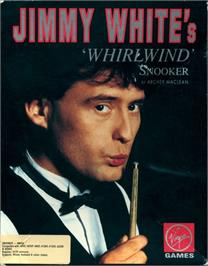 Box cover for Jimmy White's Whirlwind Snooker on the Commodore Amiga.
