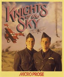 Box cover for Knights of the Sky on the Commodore Amiga.