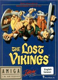 Box cover for Lost Vikings on the Commodore Amiga.
