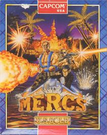 Box cover for Mercs on the Commodore Amiga.