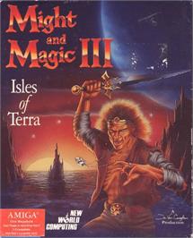 Box cover for Might and Magic III: Isles of Terra on the Commodore Amiga.