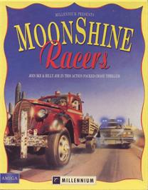 Box cover for Moonshine Racers on the Commodore Amiga.