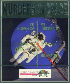 Box cover for Murders in Space on the Commodore Amiga.