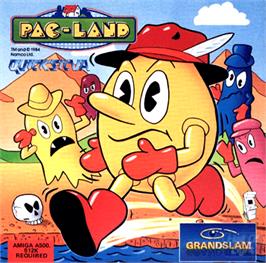 Box cover for Pac-Land on the Commodore Amiga.
