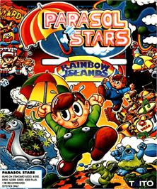 Box cover for Parasol Stars: The Story of Bubble Bobble 3 on the Commodore Amiga.