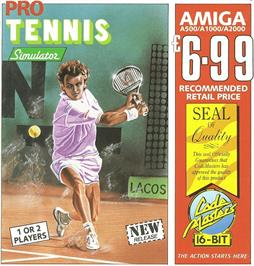 Box cover for Pro Tennis Simulator on the Commodore Amiga.