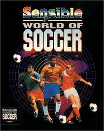Box cover for Sensible World of Soccer on the Commodore Amiga.