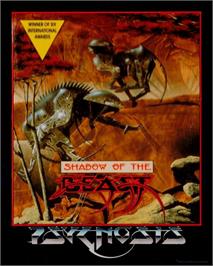 Box cover for Shadow of the Beast on the Commodore Amiga.