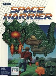 Box cover for Space Harrier on the Commodore Amiga.