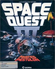 Box cover for Space Quest III: The Pirates of Pestulon on the Commodore Amiga.
