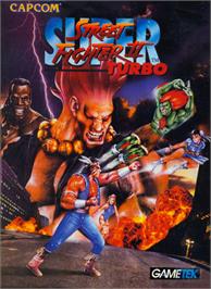 Box cover for Super Street Fighter II Turbo on the Commodore Amiga.